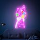 Hand mit bunten Steinen LED-Neonschild Wohnzimmer Gamingzimmer