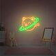Katze mit Saturnring LED-Neonschild Kinderzimmer Wohnzimmer