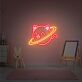 Katze mit Saturnring LED-Neonschild Kinderzimmer Wohnzimmer