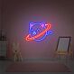 Katze mit Saturnring LED-Neonschild Kinderzimmer Wohnzimmer
