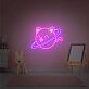 Katze mit Saturnring LED-Neonschild Kinderzimmer Wohnzimmer