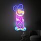 Cartoon Maus mit Sonnenbrille LED-Neonschild Wohnzimmer Gamingzimmer