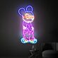 Cartoon Maus mit Sonnenbrille LED-Neonschild Wohnzimmer Gamingzimmer
