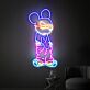Cartoon Maus mit Sonnenbrille LED-Neonschild Wohnzimmer Gamingzimmer