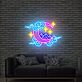 Halbmond mit Bergen und Wolken LED-Neonschild Wohnzimmer Schlafzimmer