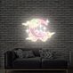 Halbmond mit Bergen und Wolken LED-Neonschild Wohnzimmer Schlafzimmer