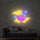 Halbmond mit Bergen und Wolken LED-Neonschild Wohnzimmer Schlafzimmer
