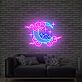 Halbmond mit Bergen und Wolken LED-Neonschild Wohnzimmer Schlafzimmer