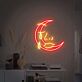 Halbmond mit Gesicht und Träne LED-Neonschild Wohnzimmer Schlafzimmer
