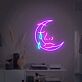 Halbmond mit Gesicht und Träne LED-Neonschild Wohnzimmer Schlafzimmer