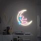Halbmond mit Gesicht und Träne LED-Neonschild Wohnzimmer Schlafzimmer