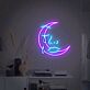 Halbmond mit Gesicht und Träne LED-Neonschild Wohnzimmer Schlafzimmer