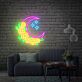 Brighten Your Nights and Celebrate in Style: Moon Flower Star Neon Sign Handmade Art Neon Light White Vibes for Wall Decor, Perfect for Bars, Weddings, and Trendy Home Settings