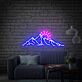 Berglandschaft mit Sonne LED-Neonschild für Wohnzimmer oder Café