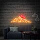 Berglandschaft mit Sonne LED-Neonschild für Wohnzimmer oder Café