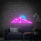 Berglandschaft mit Sonne LED-Neonschild für Wohnzimmer oder Café