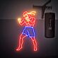 Muay Thai Kämpfer LED-Neonschild für Fitnessstudio Kampfsporthalle