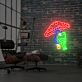 Frosch unter Fliegenpilz LED-Neonschild Wohnzimmer Kinderzimmer