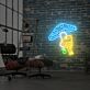 Frosch unter Fliegenpilz LED-Neonschild Wohnzimmer Kinderzimmer