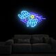 Hand die ein Auge hält LED-Neonschild Wohnzimmer Lounge