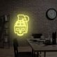 Totenkopf Handgranate LED-Neonschild für Gamingzimmer und Bar