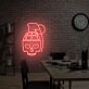 Totenkopf Handgranate LED-Neonschild für Gamingzimmer und Bar