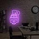 Totenkopf Handgranate LED-Neonschild für Gamingzimmer und Bar