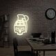 Totenkopf Handgranate LED-Neonschild für Gamingzimmer und Bar