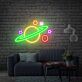 Saturn mit Sternen LED-Neonschild für Wohnzimmer oder Kinderzimmer