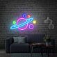 Saturn mit Sternen LED-Neonschild für Wohnzimmer oder Kinderzimmer
