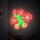tanzende Cartoon-Blumen LED-Neonschild Wohnzimmer Cafe