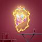 Prinzessin mit Krone LED-Neonschild für Gamingzimmer und Kinderzimmer