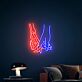 Skelett- und Menschenhand LED-Neonschild für Wohnzimmer Bar