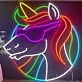 Einhornkopf mit Sonnenbrille LED-Neonschild für Kinderzimmer