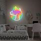 Einhornkopf mit Sonnenbrille LED-Neonschild für Kinderzimmer