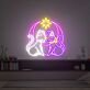 zwei Katzen mit Mond und Stern LED-Neonschild Wohnzimmer Schlafzimmer