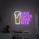 SAVE WATER DRINK BEER LED-Neonschild für Bar Küche