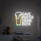 SAVE WATER DRINK BEER LED-Neonschild für Bar Küche