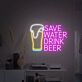 SAVE WATER DRINK BEER LED-Neonschild für Bar Küche