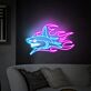 Hai mit Flammen LED-Neonschild Wohnzimmer Bar