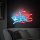 Hai mit Flammen LED-Neonschild Wohnzimmer Bar