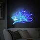 Hai mit Flammen LED-Neonschild Wohnzimmer Bar