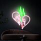 Herz mit Totenkopf und weinendem Gesicht LED-Neonschild Wohnzimmer Kunststudio
