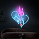 Herz mit Totenkopf und weinendem Gesicht LED-Neonschild Wohnzimmer Kunststudio