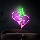 Herz mit Totenkopf und weinendem Gesicht LED-Neonschild Wohnzimmer Kunststudio