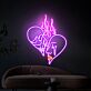 Herz mit Totenkopf und weinendem Gesicht LED-Neonschild Wohnzimmer Kunststudio