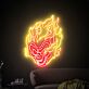 Auffälliges LED Neonschild mit brennendem Totenkopf Motiv als atmosphärische Wanddekoration für moderne Wohnräume Gaming Zimmer oder stilvolle Männerzimmer