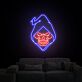 Totenkopf mit Kapuze LED-Neonschild für Gamingzimmer und Bar