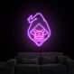 Totenkopf mit Kapuze LED-Neonschild für Gamingzimmer und Bar