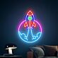 Rakete beim Start LED-Neonschild Wohnzimmer Kinderzimmer